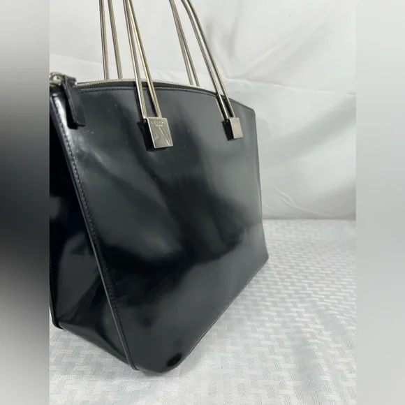 Céline Vintage Structured Tote w/Sculptural Metal Handles, Rare Collector Piece - Picture 7 of 13